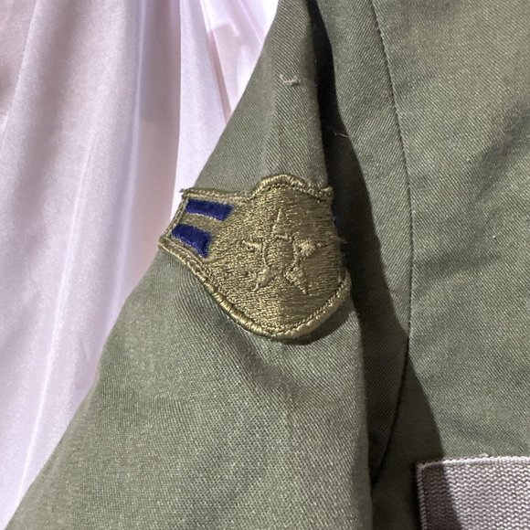 VTG US Air Force OG-507 Shirt Men 14.5x31 Green 80s Utility Shirt 107th Fighter - Picture 6 of 9